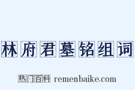 林府君墓铭组词是什么意思的图片